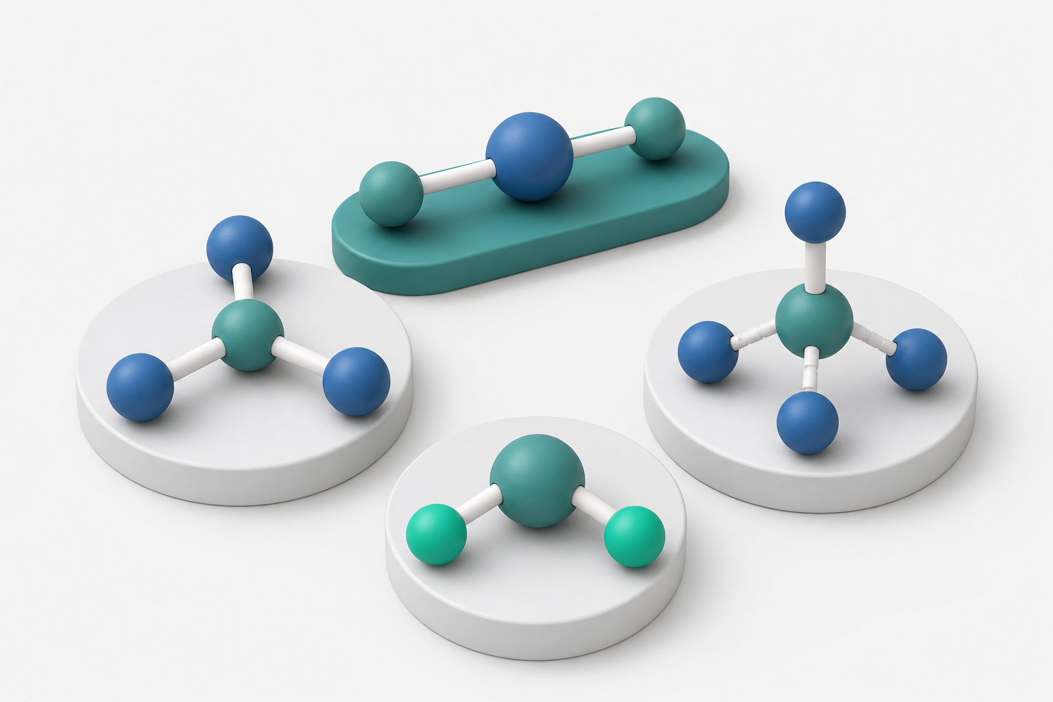 分子的形狀：VSEPR 與極性 概念示意圖