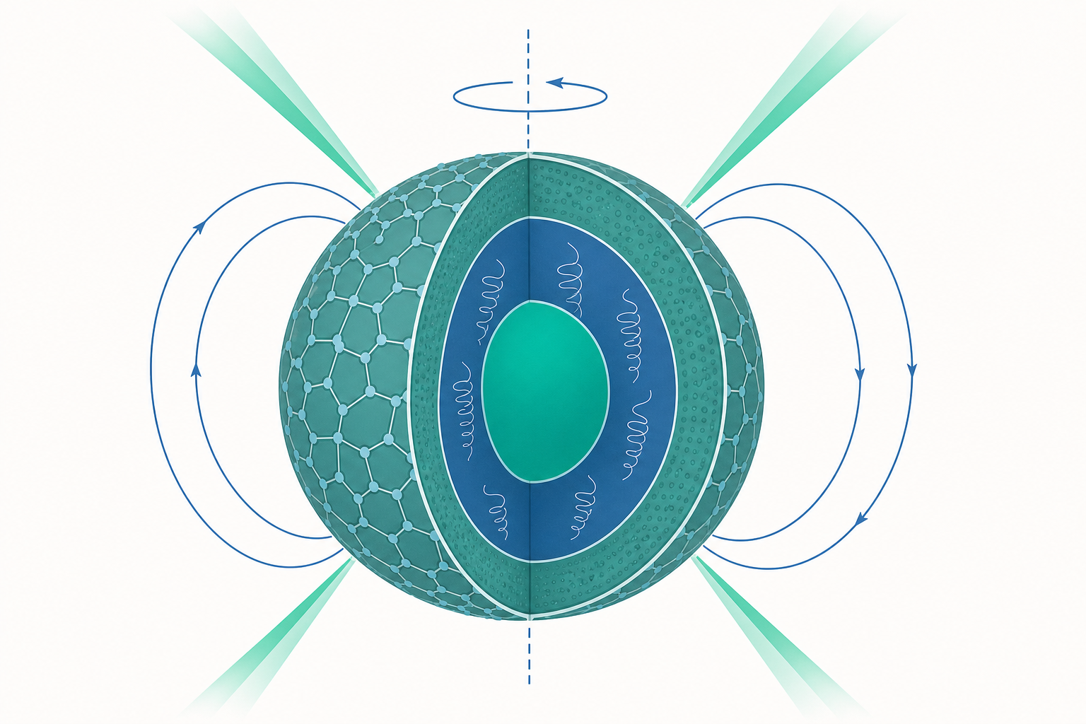 中子星與脈衝星進階概念示意圖